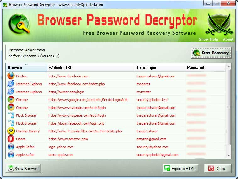 Browser Password Decryptor