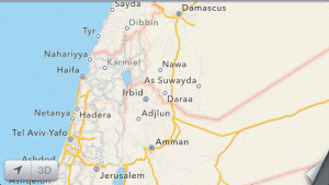 خرائط أبل تشير إلى دمشق وعمّان كعواصم والقدس كمدينة عادية
