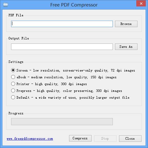 برنامج Free PDF Compressor لضغط الكتب الالكترونية PDF