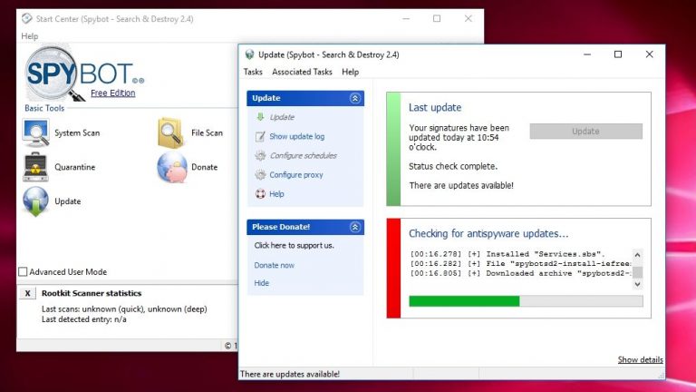 Sbybot – Search & Destroy برنامج الحماية من البرمجيات الخبيثة والتجسس