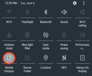 نقطة الاتصال المحمولة لغالاكسي Note 9
