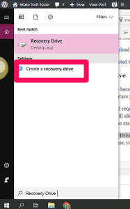 Recovery Drive