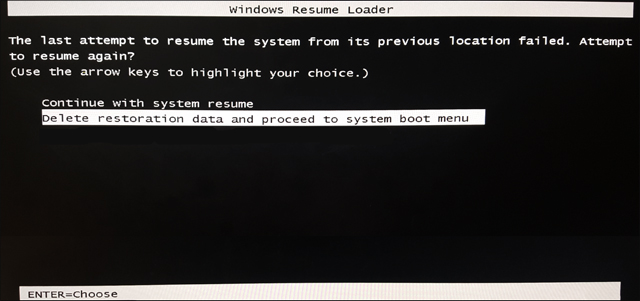 مشكلة  windows Resume Loader