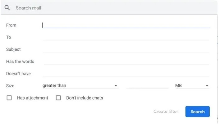 Gmail Create filter