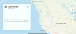 خطأ بحث في خرائط Apple في وضع عدم الاتصال على iPhone