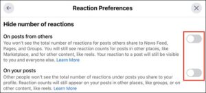 إخفاء اللايكات في فيسبوك باستخدام نافذة "تفضيلات الرد" على موقع Facebook.