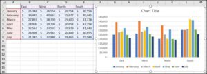 مخطط العمود في Excel