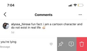 حذف تعليق شخص آخر على Instagram باستخدام سلة المهملات