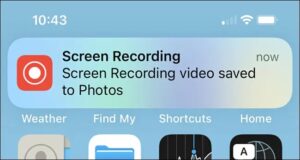 تأكيد على iPhone يقول "Screen Recording video save to Photos".