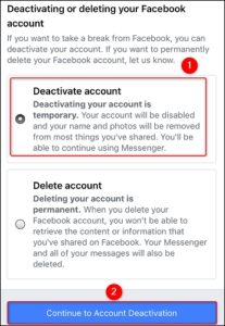 قم بإلغاء تنشيط حساب Facebook على iPhone.