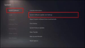 System Software Update and Settings