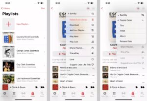فرز قوائم التشغيل في Apple Music في iOS 16
