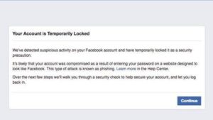 حسابك على Facebook مغلق بسبب نشاط مريب