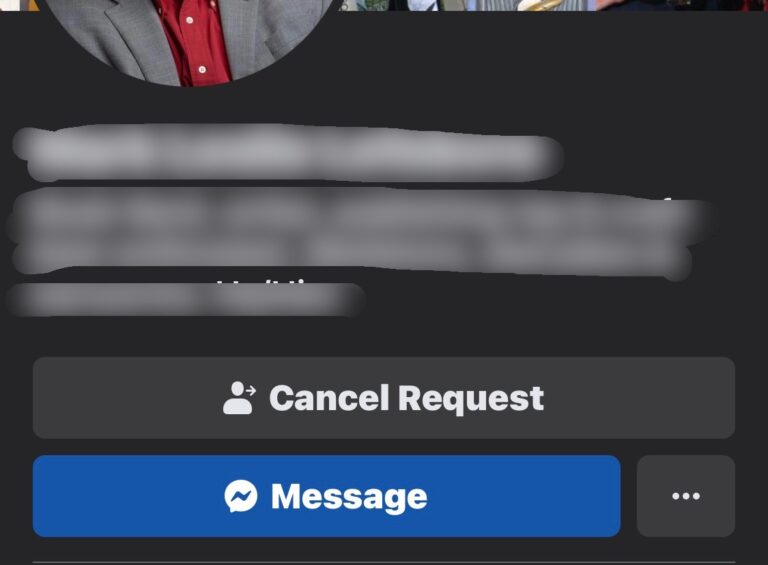 إلغاء طلب صداقة على تطبيق Facebook للجوال