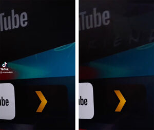 اليسار: فيديو TikTok بعلامة مائية. اليمين: بدون علامة مائية.