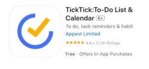 تطبيق TickTick - تطبيقات إدارة المهام 
