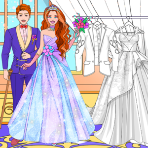 لعبة تلوين فستان الزفاف - أجمل ألعاب التلوين للبنات