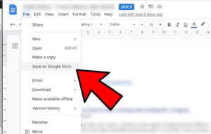 تحويل المستندات إلى Word Docx وحفظها باسم Google Docs
