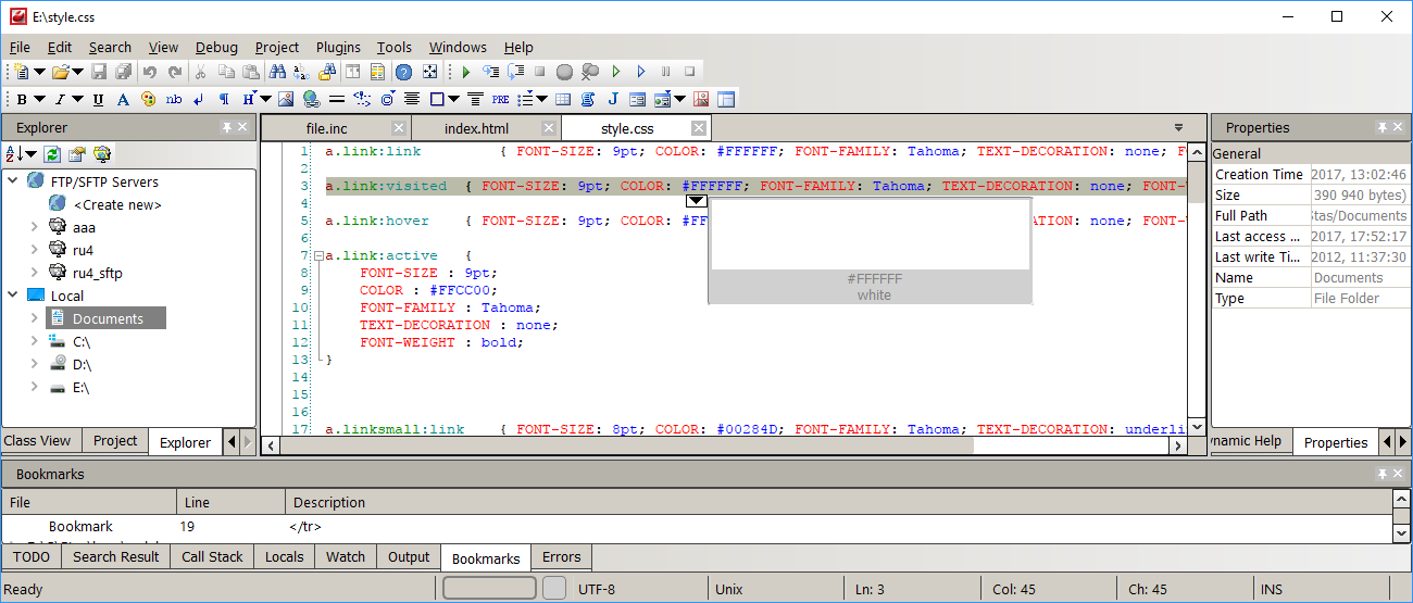محرر PHP وHTML وCSS وJavaScript/TypeScript مجاني - CodeLobster IDE