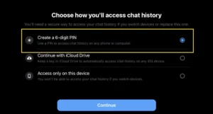خيار لإنشاء رقم PIN مكون من 6 أرقام