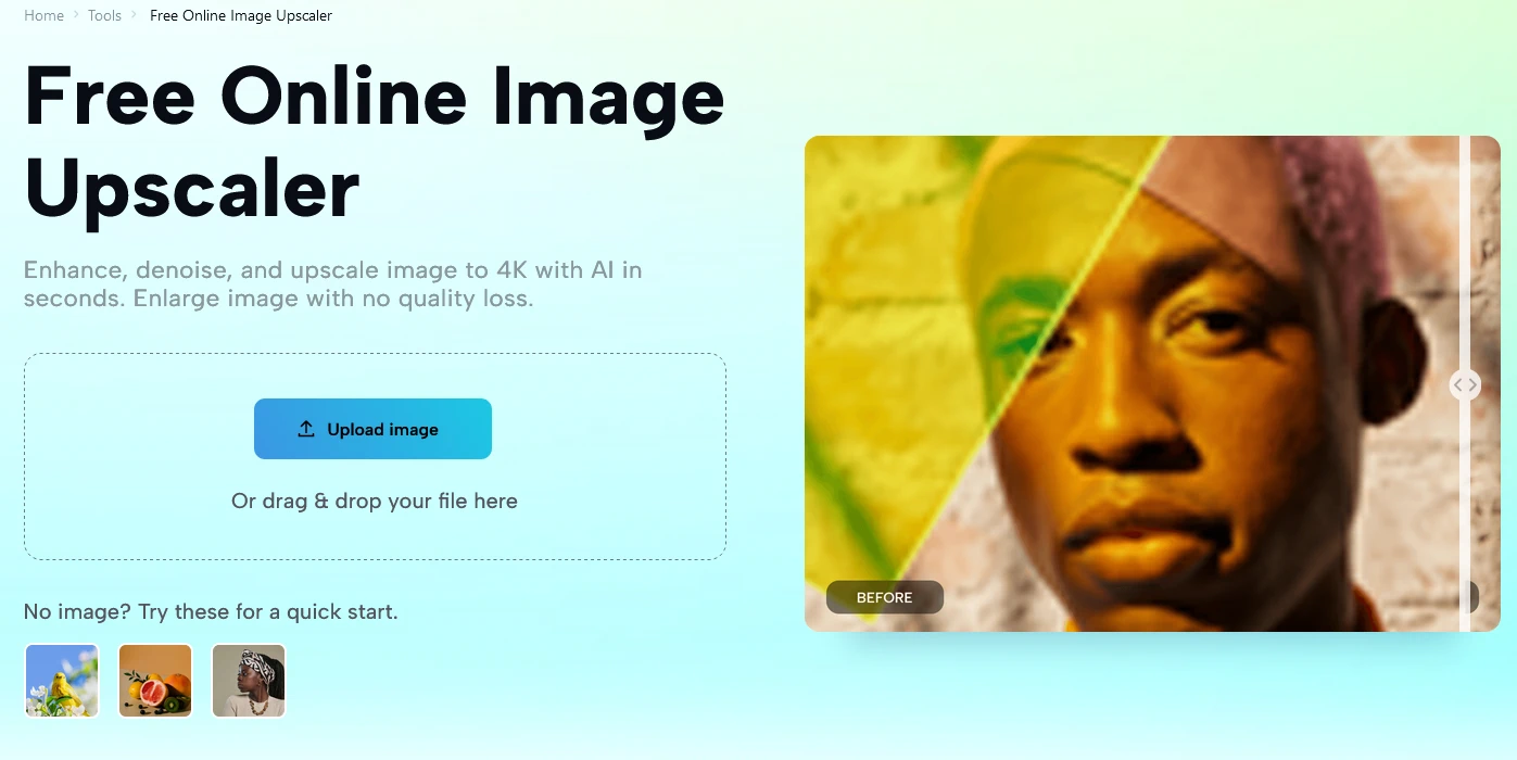 تحسين جودة الصورة بالذكاء الاصطناعي مجاناً اونلاين بدون برامج