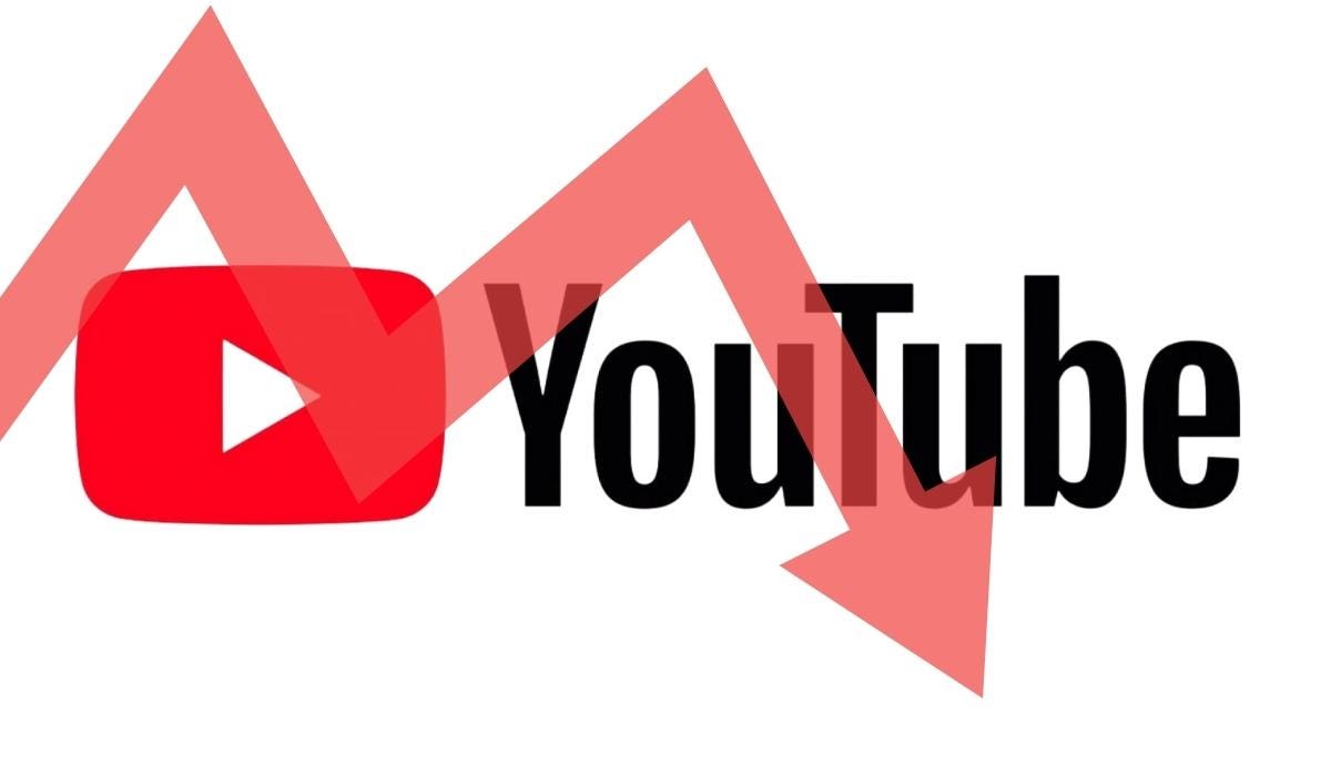 انخفاض مشاهدات الفيديوهات على يوتيوب