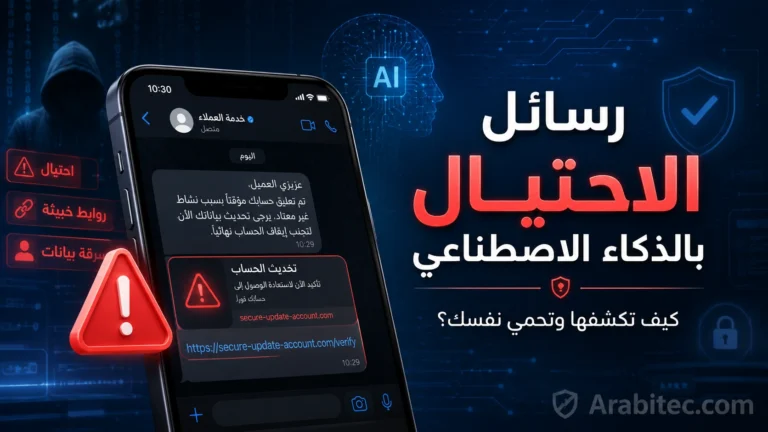 رسائل الاحتيال بالذكاء الاصطناعي على الهاتف وكيفية كشف الروابط الخبيثة وحماية البيانات